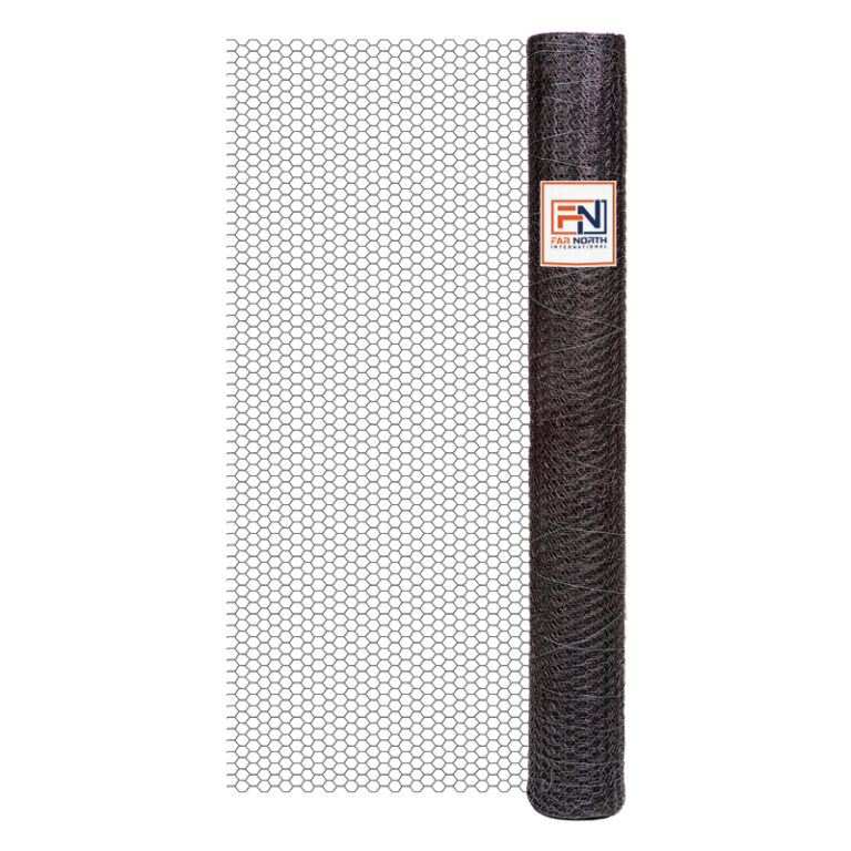 Hex Netting 20 gauge Vinyl Coated Black Far North